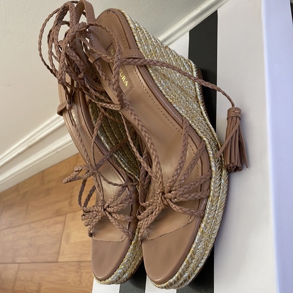 Aquazzura Savannah nude wedge espadrilles 85 38 - Picture 4 of 11